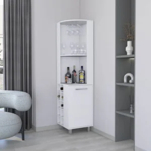 Leah’s White Corner Bar with Wine Rack